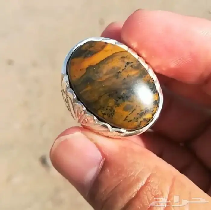 خاتم يماني من أرقى واندر انواع عقيق الجزع 0