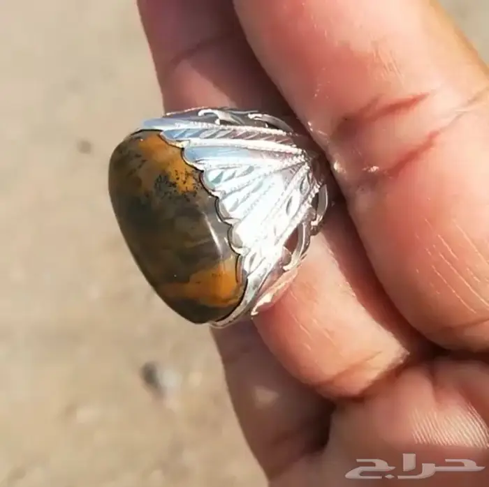خاتم يماني من أرقى واندر انواع عقيق الجزع 5