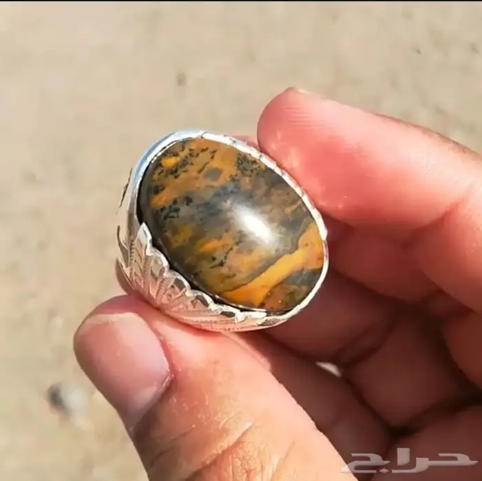 خاتم يماني من أرقى واندر انواع عقيق الجزع 6