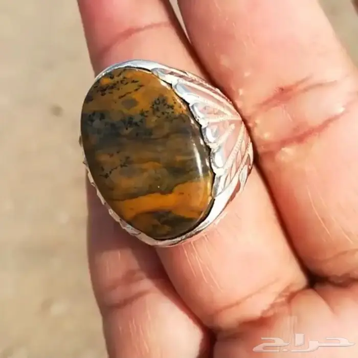 خاتم يماني من أرقى واندر انواع عقيق الجزع 3