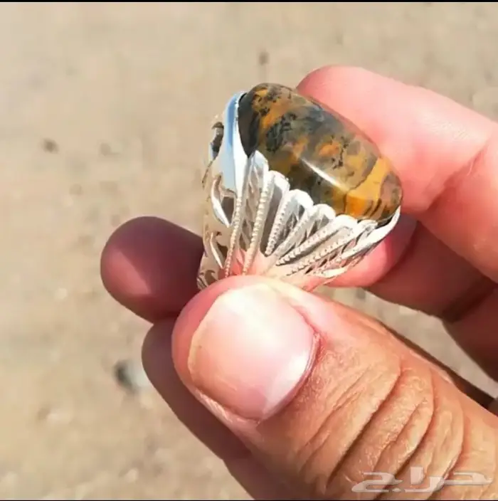 خاتم يماني من أرقى واندر انواع عقيق الجزع 2