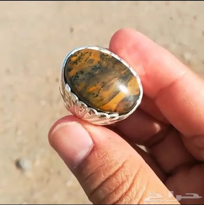 خاتم يماني من أرقى واندر انواع عقيق الجزع 10