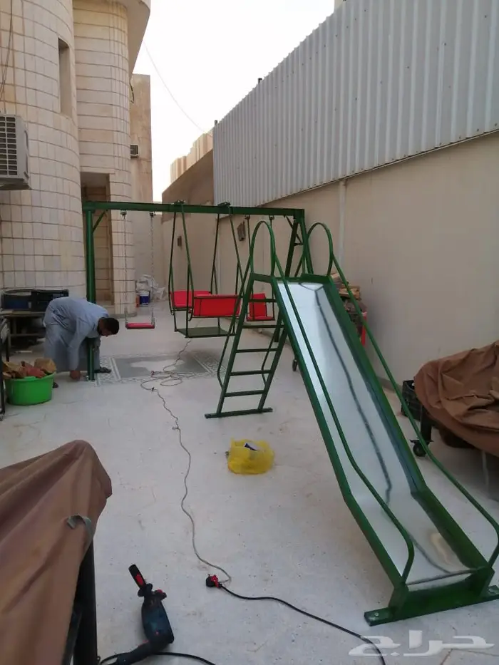 مراجيح وزحاليق العاب خارجية حديد وفايبر 23