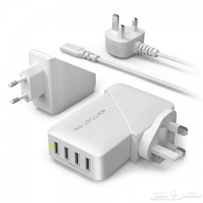 سلك شاحن جوال جلكسي ايفون هواوي منصة شحن 4 منافذ 1