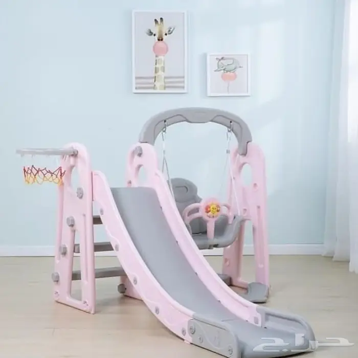 مرجيحة مع زحليقة مع كرة سلة 0