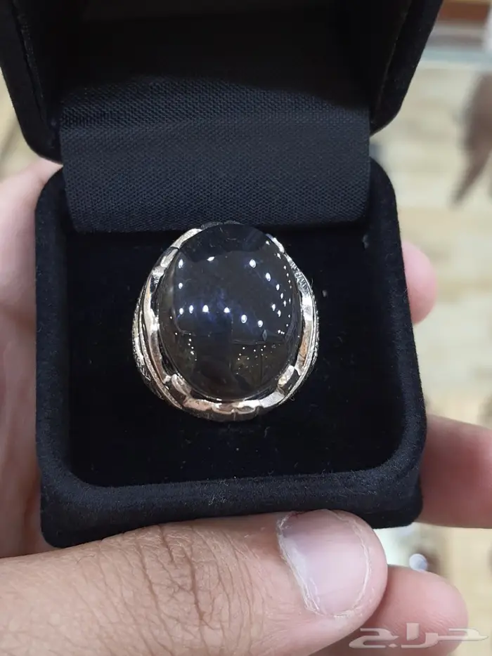 خاتم عقيق يماني اسود كحل  3