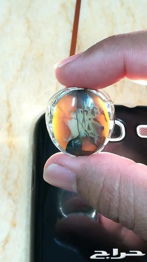 خاتم عقيق يماني خامه ملكيه لوحه فنيه طبيعيه 10