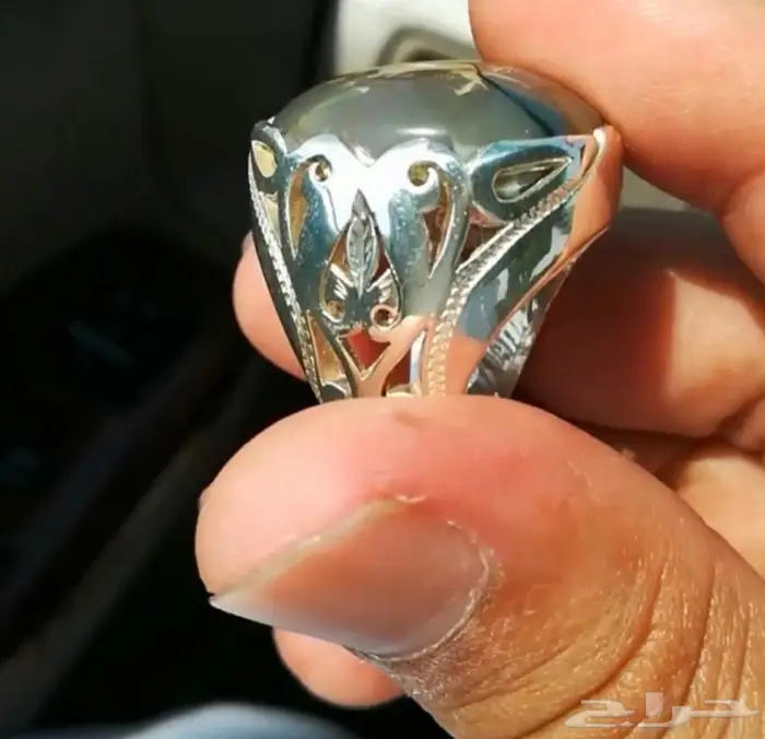 خاتم عقيق يماني خامه ملكيه لوحه فنيه طبيعيه 14
