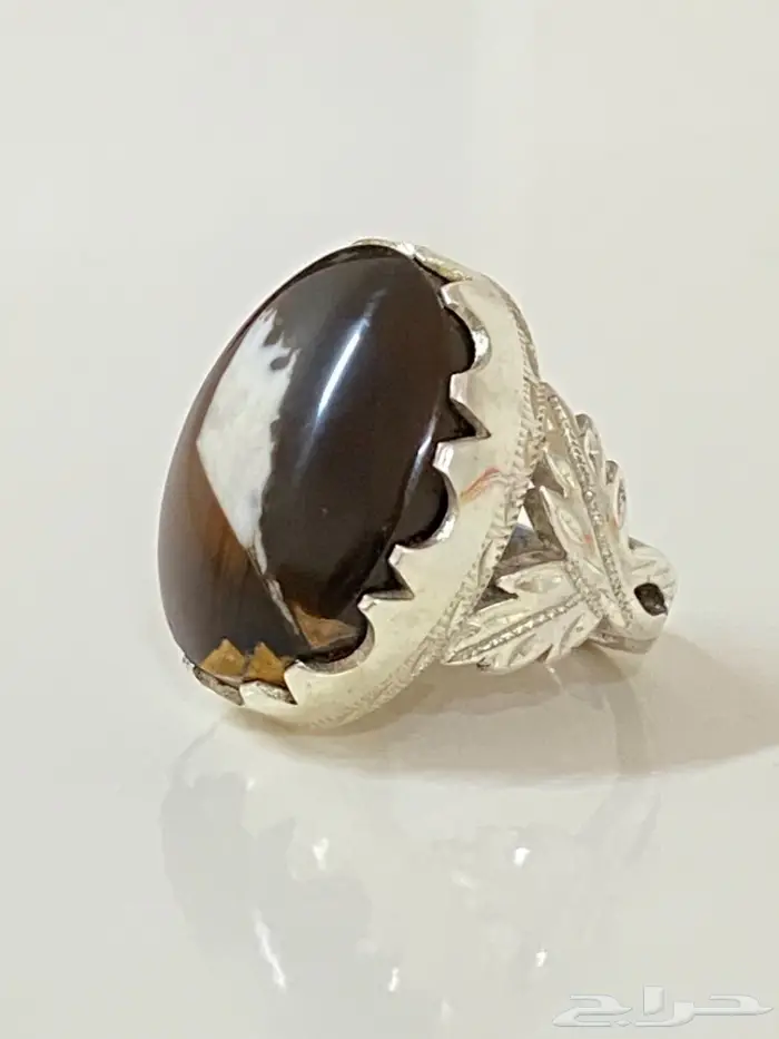 خاتم عقيق اليمن جزع ملكي راهي بني مايل للسواد 5