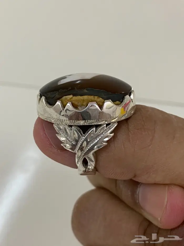 خاتم عقيق اليمن جزع ملكي راهي بني مايل للسواد 2