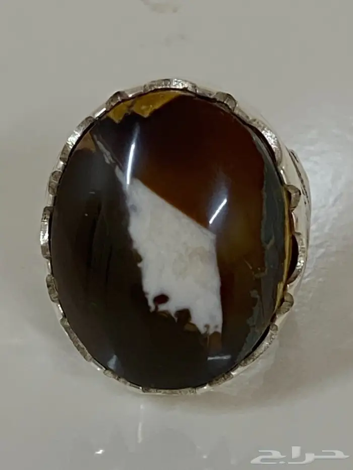 خاتم عقيق اليمن جزع ملكي راهي بني مايل للسواد 3