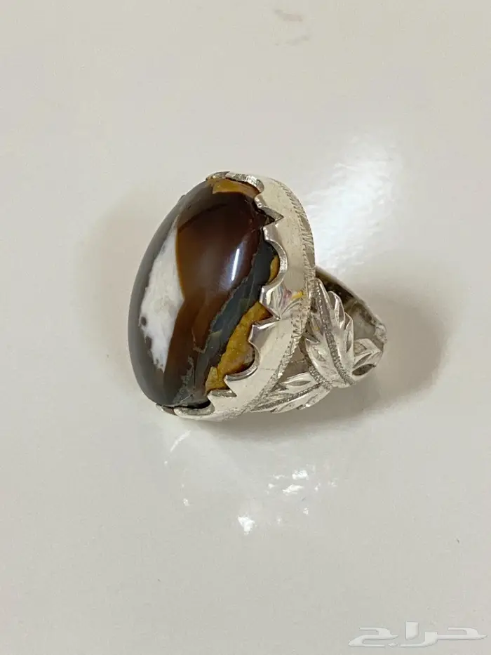 خاتم عقيق اليمن جزع ملكي راهي بني مايل للسواد 4