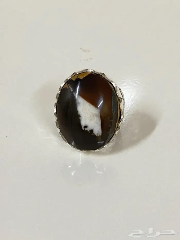 خاتم عقيق اليمن جزع ملكي راهي بني مايل للسواد 15