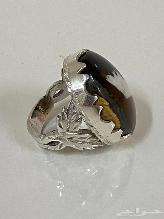 خاتم عقيق اليمن جزع ملكي راهي بني مايل للسواد 17