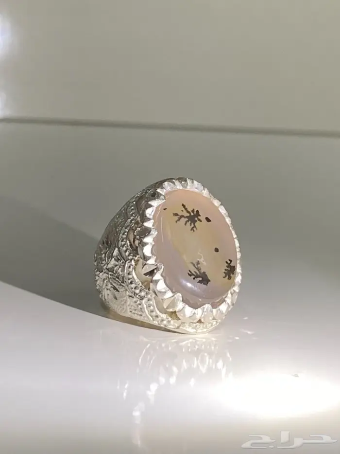 خاتم عقيق اليمن شجري طبيعي فضه برتاج 7