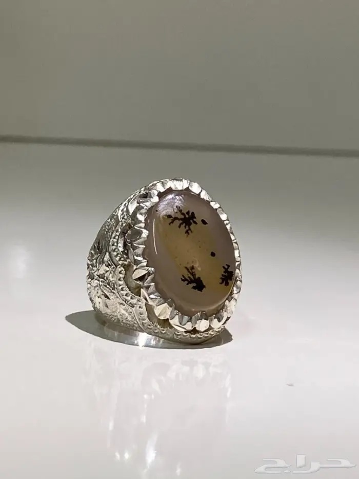 خاتم عقيق اليمن شجري طبيعي فضه برتاج 6