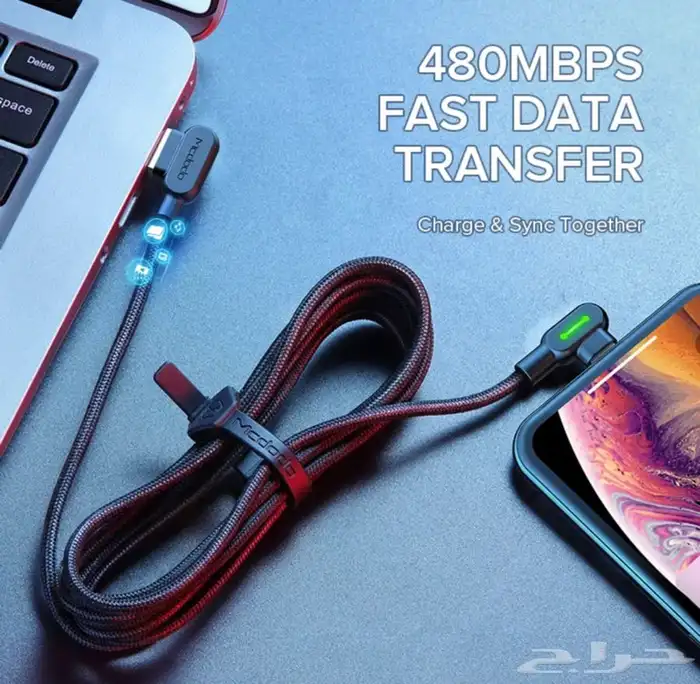 شاحن ايفون اصلي وسريع الشحن 3 متر (أسود) 3