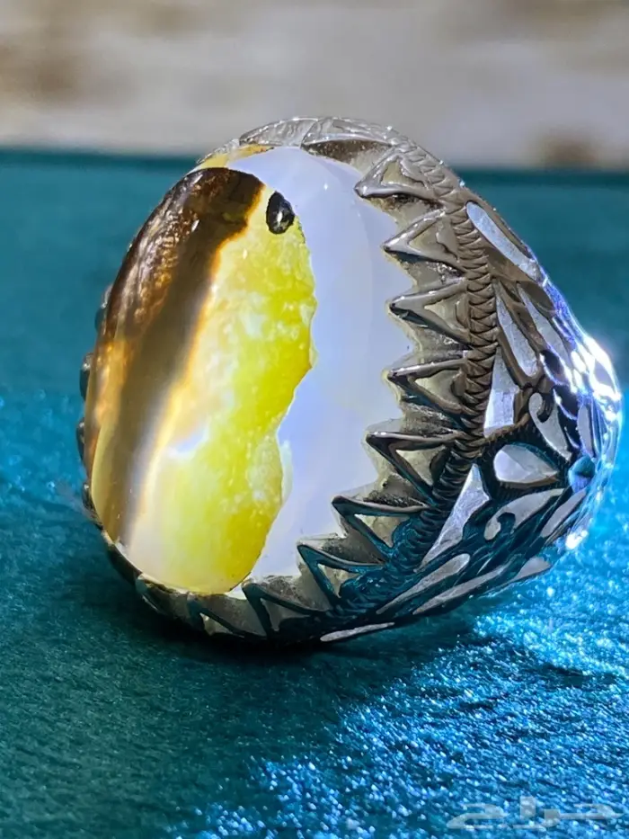 خاتم عقيق شجري مصور طبيعي للباحثين عن مصورات 3