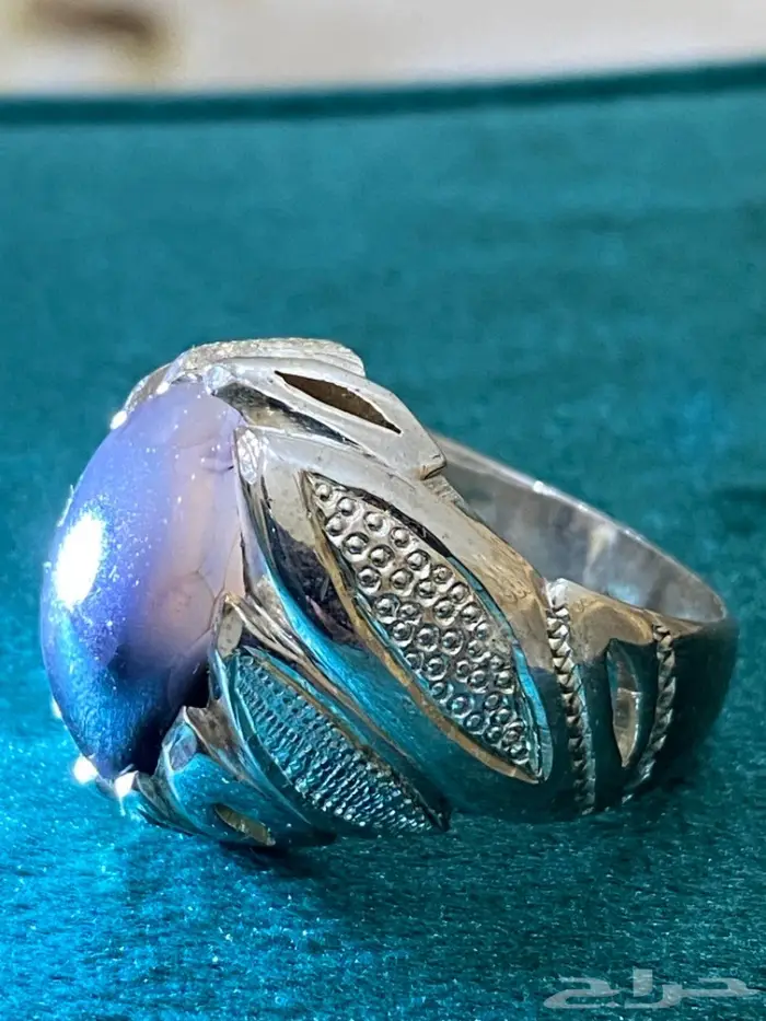 خاتم عقيق يماني طبيعيا مصور وجميل ونادر 3