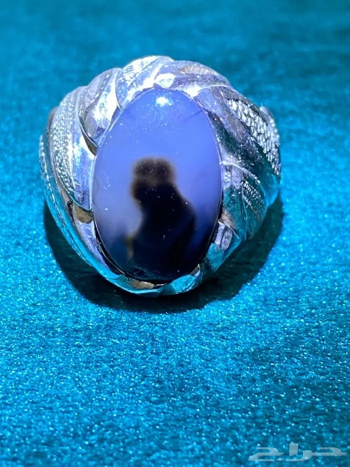 خاتم عقيق يماني طبيعيا مصور وجميل ونادر 10