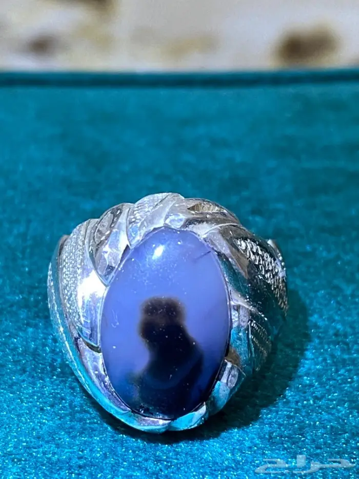 خاتم عقيق يماني طبيعيا مصور وجميل ونادر 13