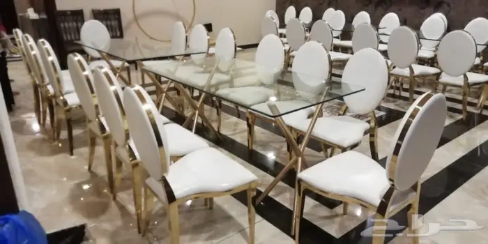 كراسي استيل ذهبي للإيجار بجدة 6