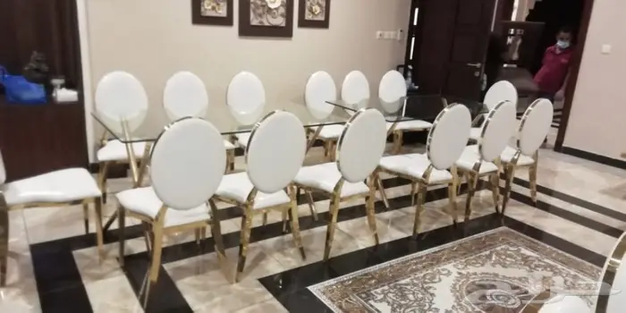 كراسي استيل ذهبي للإيجار بجدة 7