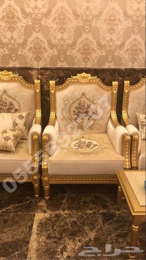 كنب ملكي قاعات أفراح مجالس فخمة كراسي قصور_ تصميم تفصيل 3