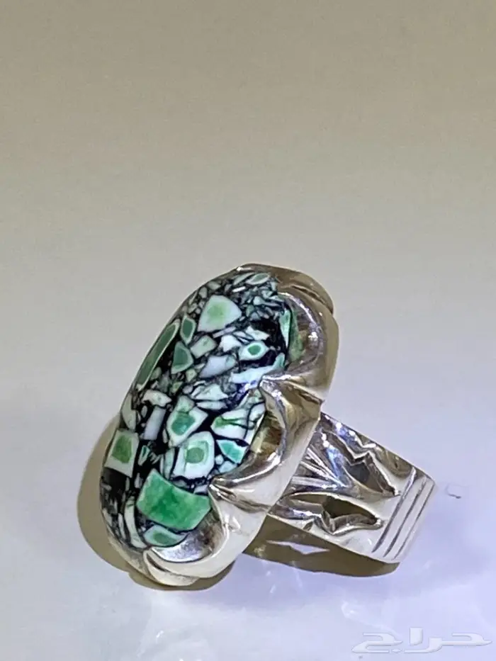 خاتم ملكي نادر اللون والفصيله جزع نادر 5