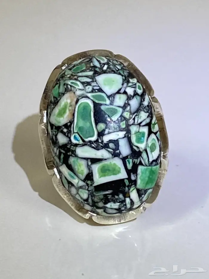 خاتم ملكي نادر اللون والفصيله جزع نادر 9