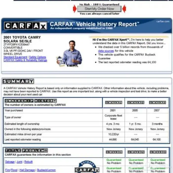 تقرير الكارفكس ( CARFAX ) الرسمي لسيارات الامريكية والكندية 0