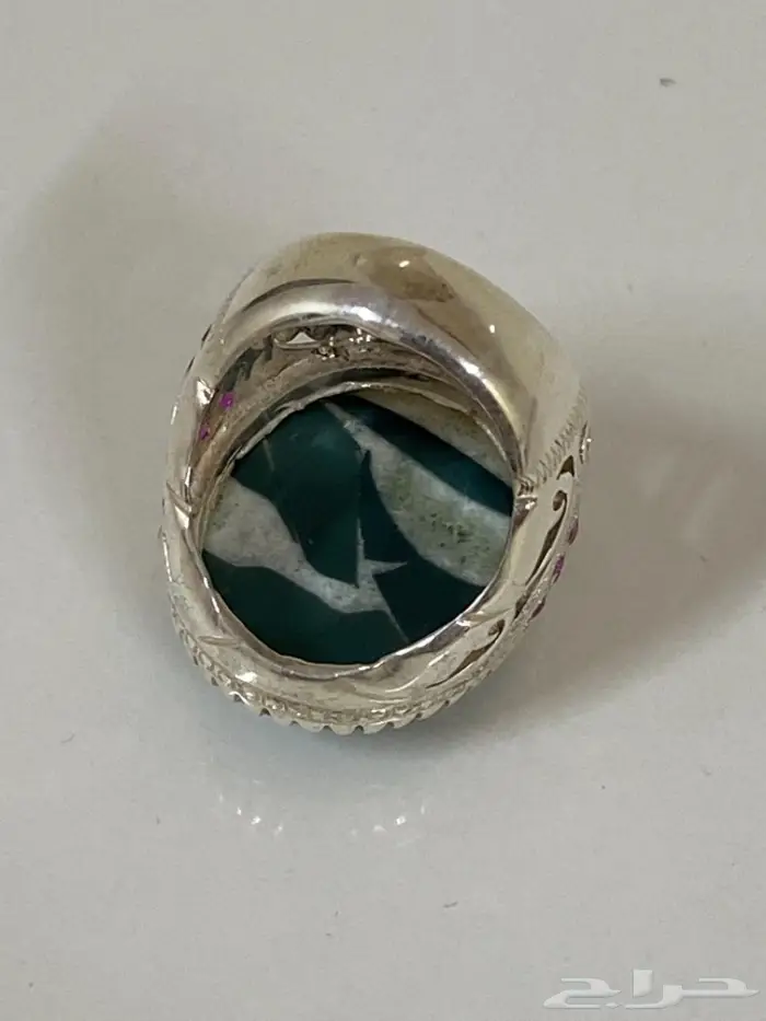 خاتم عقيق اليمن مخطط ومتكسر المنظر طبيعي 12