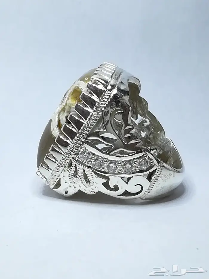 خاتم ملكي عقيق هندي مصور طبيعي 15