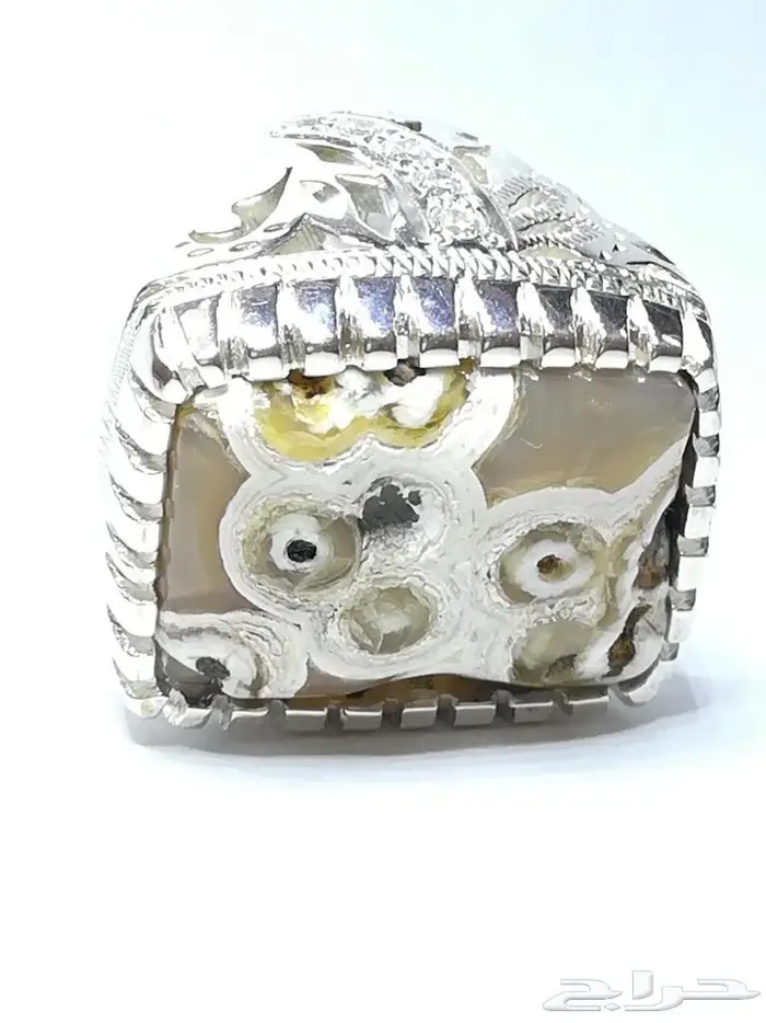 خاتم ملكي عقيق هندي مصور طبيعي 4