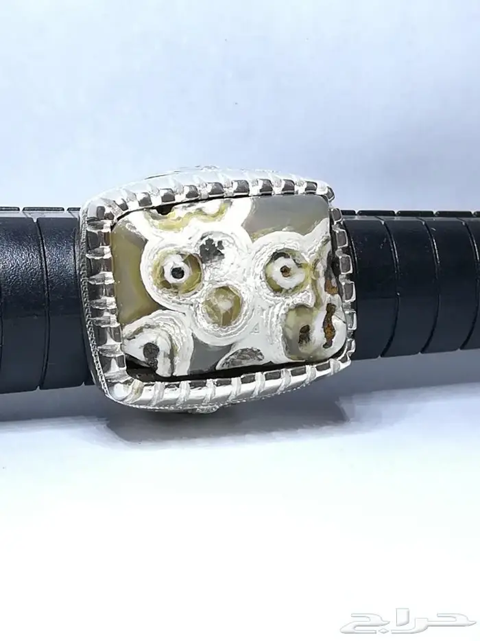 خاتم ملكي عقيق هندي مصور طبيعي 3