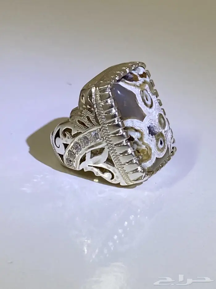 خاتم ملكي عقيق هندي مصور طبيعي 2