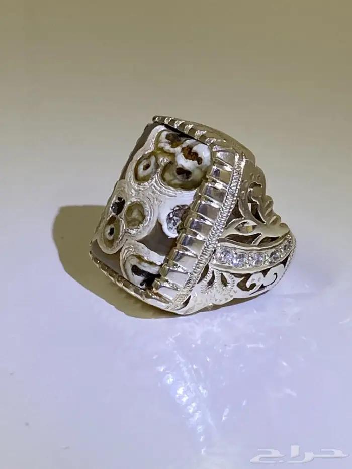 خاتم ملكي عقيق هندي مصور طبيعي 9