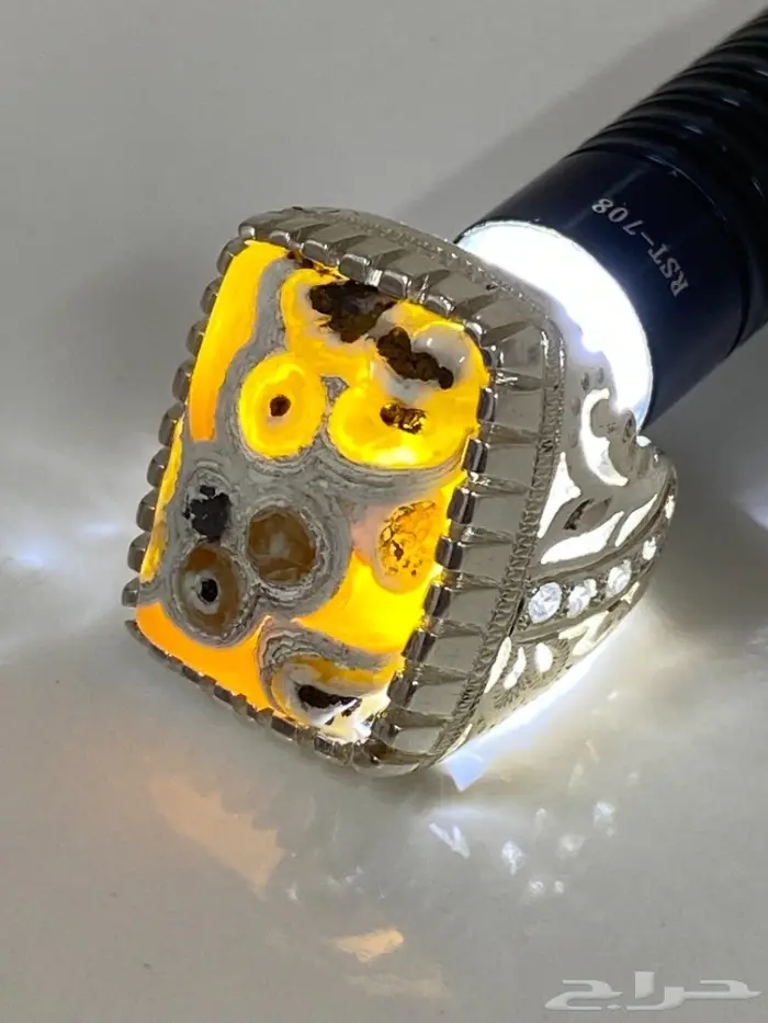 خاتم ملكي عقيق هندي مصور طبيعي 1