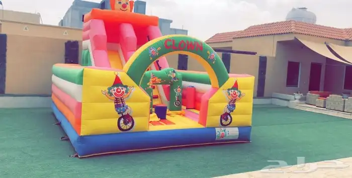 نطيطات وزحاليق وملاعب صابونيه وزحاليق مائية وملت داون 13