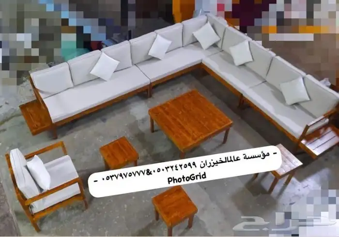 كراسي وجسات خشب وحديقه وتفصيل وكفي 0