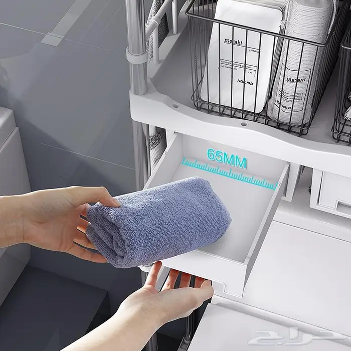 ستاند منظم لدورة المياه والغسالة - دورين مع أدراج 3