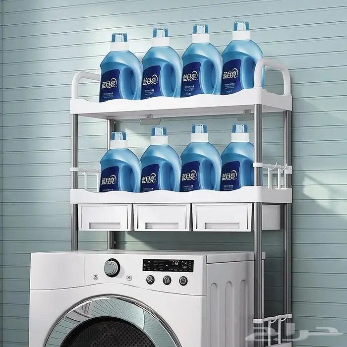 ستاند منظم لدورة المياه والغسالة - دورين مع أدراج 4