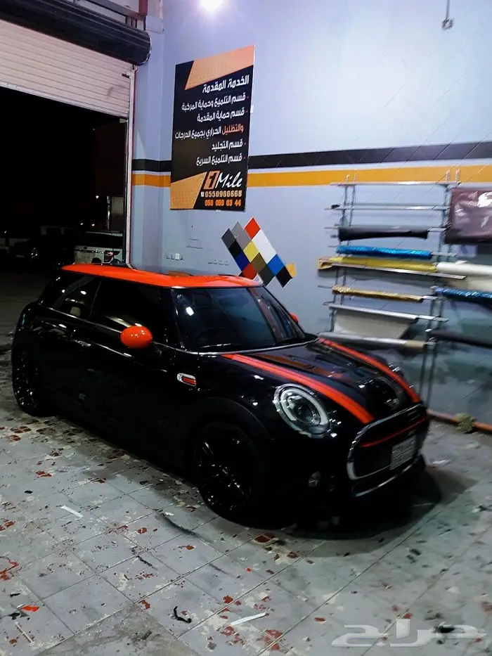 تجليد مرايات وسقف الميني كوبر واضافة الخطوط 0