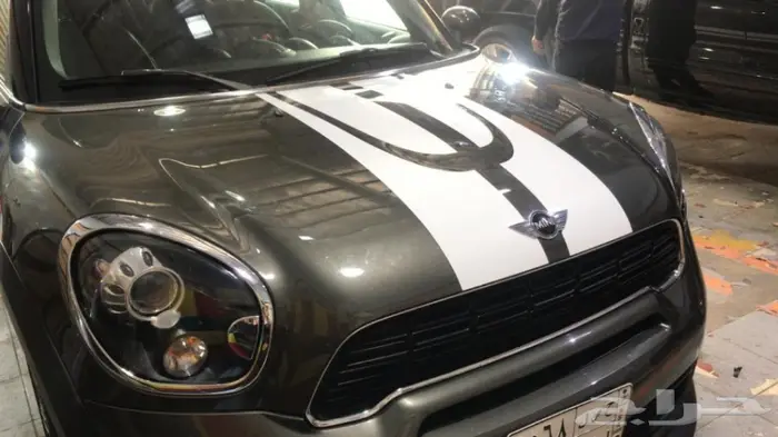 تجليد مرايات وسقف الميني كوبر واضافة الخطوط 6