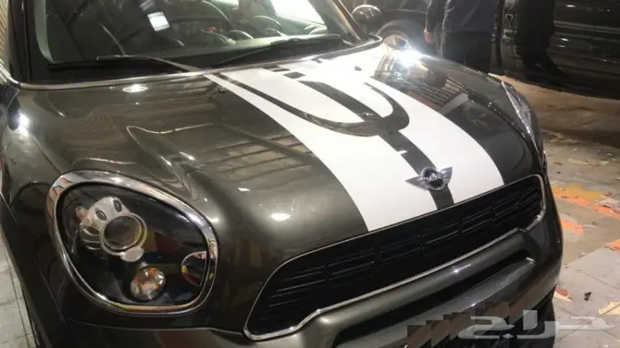 تجليد مرايات وسقف الميني كوبر واضافة الخطوط 12