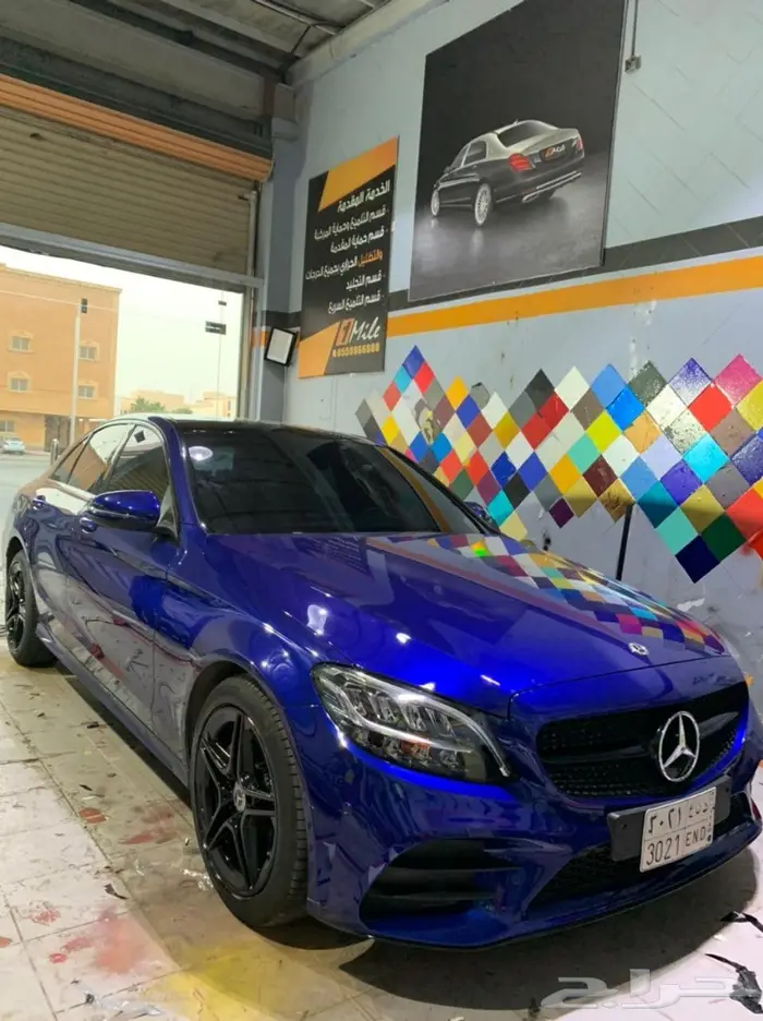 تجليد بلاك اديشن لشبك وازياق المرسيدس C class 21