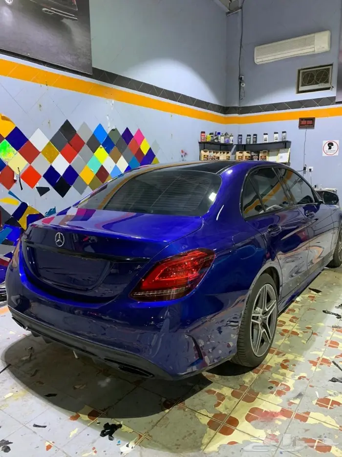 تجليد بلاك اديشن لشبك وازياق المرسيدس C class 19