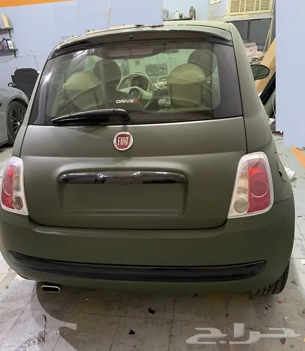 تجليد سقف ونياكل الفيات 500 بالاسود اللماع 2