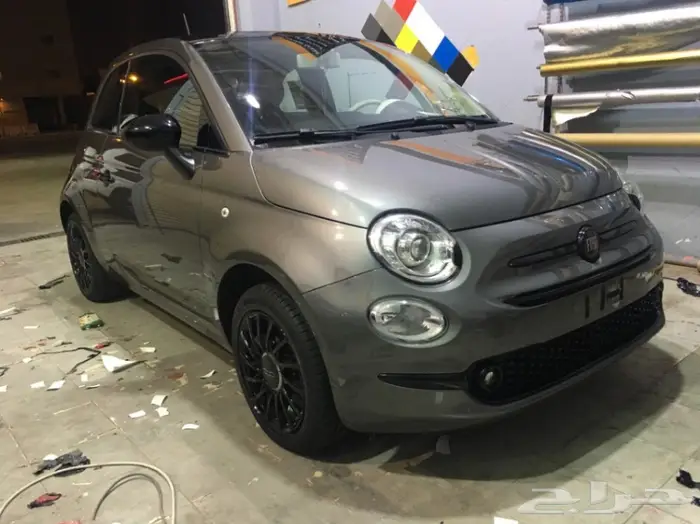 تجليد سقف ونياكل الفيات 500 بالاسود اللماع 0