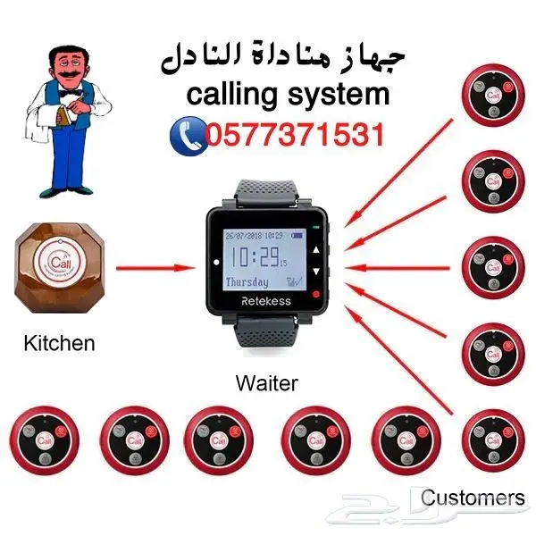 جهاز استدعاء النادل _الزبون بالمطاعم والكافيه 4